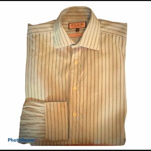 Thomas Pink Striped Dress Shirt size 15 1/…
